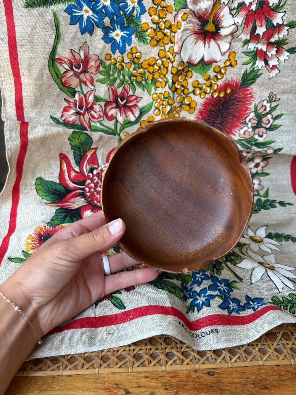Handcrafted Brown Wooden Bowl - Natural Finish